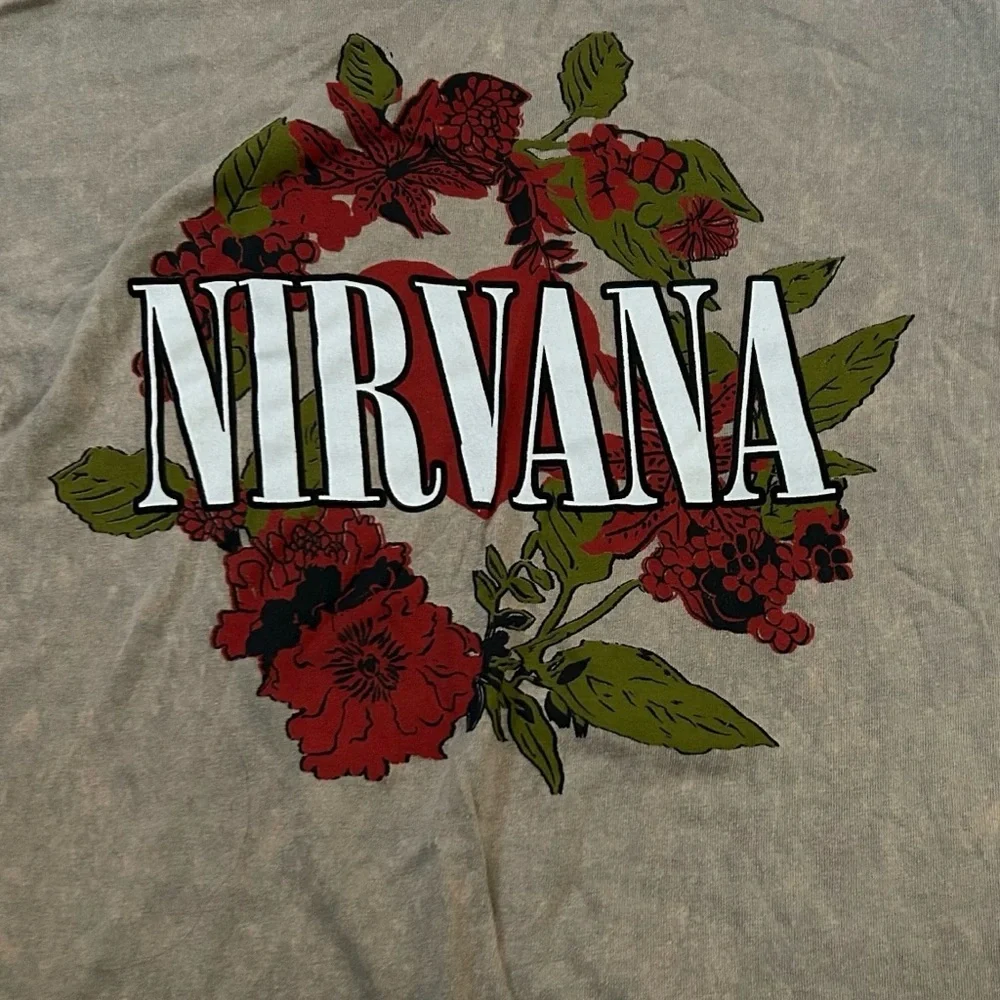 Nirvana Grunge Band Graphic Tee Mineral Washed Women’s Size M NWOT Y2K